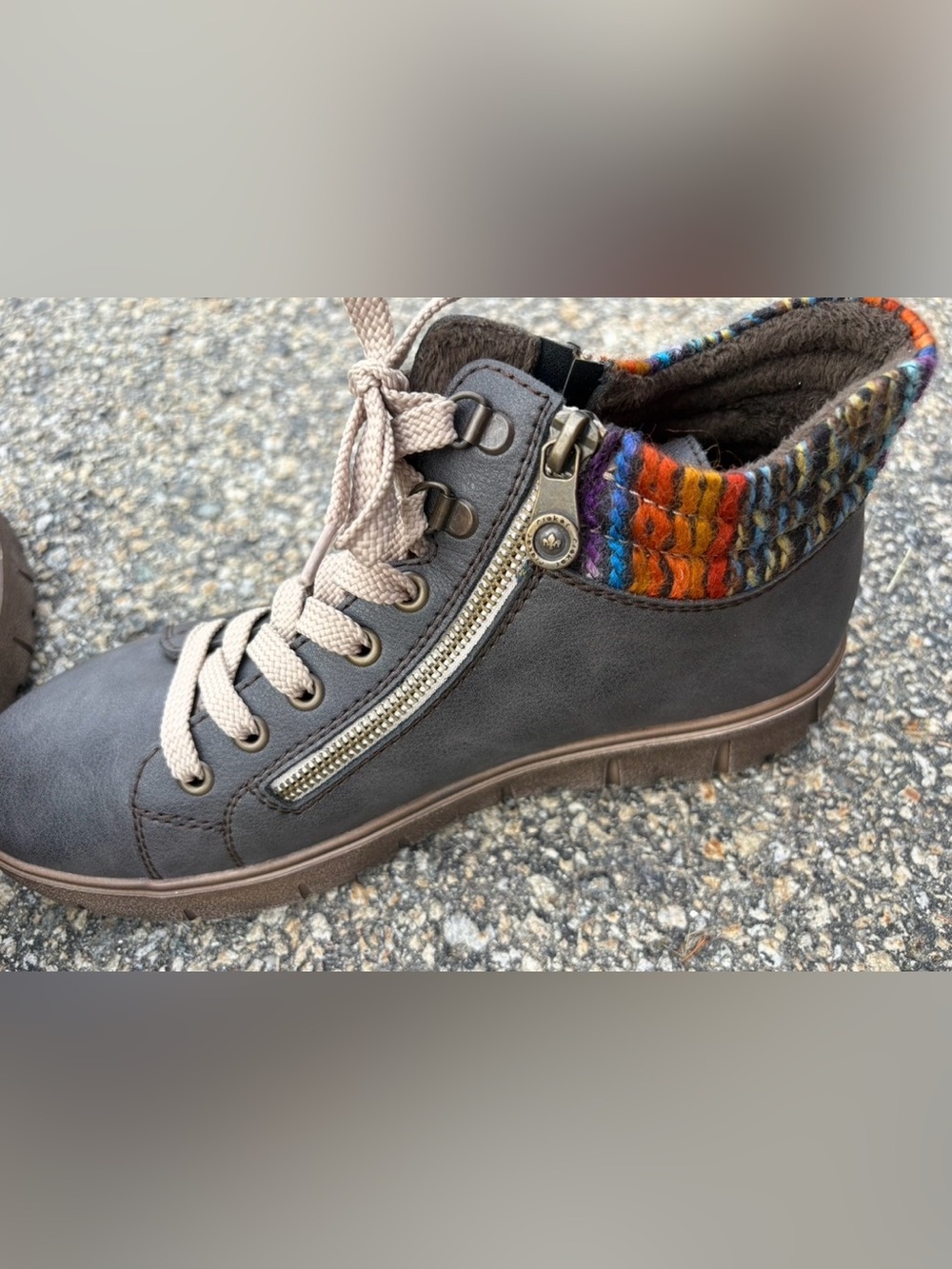 NWOB! Rieker N1305 HEIKE Women’s Water Resistant Boots,9.5,Basalt/Orange Multi - Picture 4 of 15